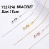 6mm Round Japanese-Korean Luxury Birthstone-Colored Gold-Plated Stainless Steel DIY Accessories