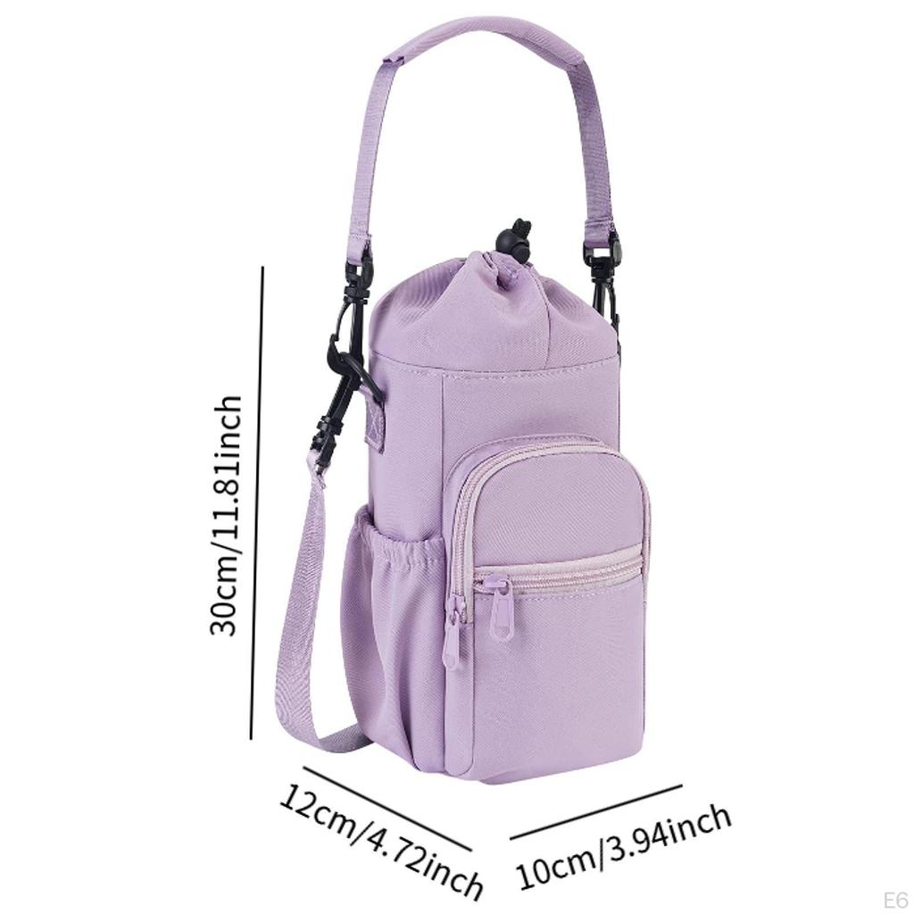 Сумка-переноска для бутылок с водой, регулируемый плечевой ремень для мужчин и женщин с карманом на молнии