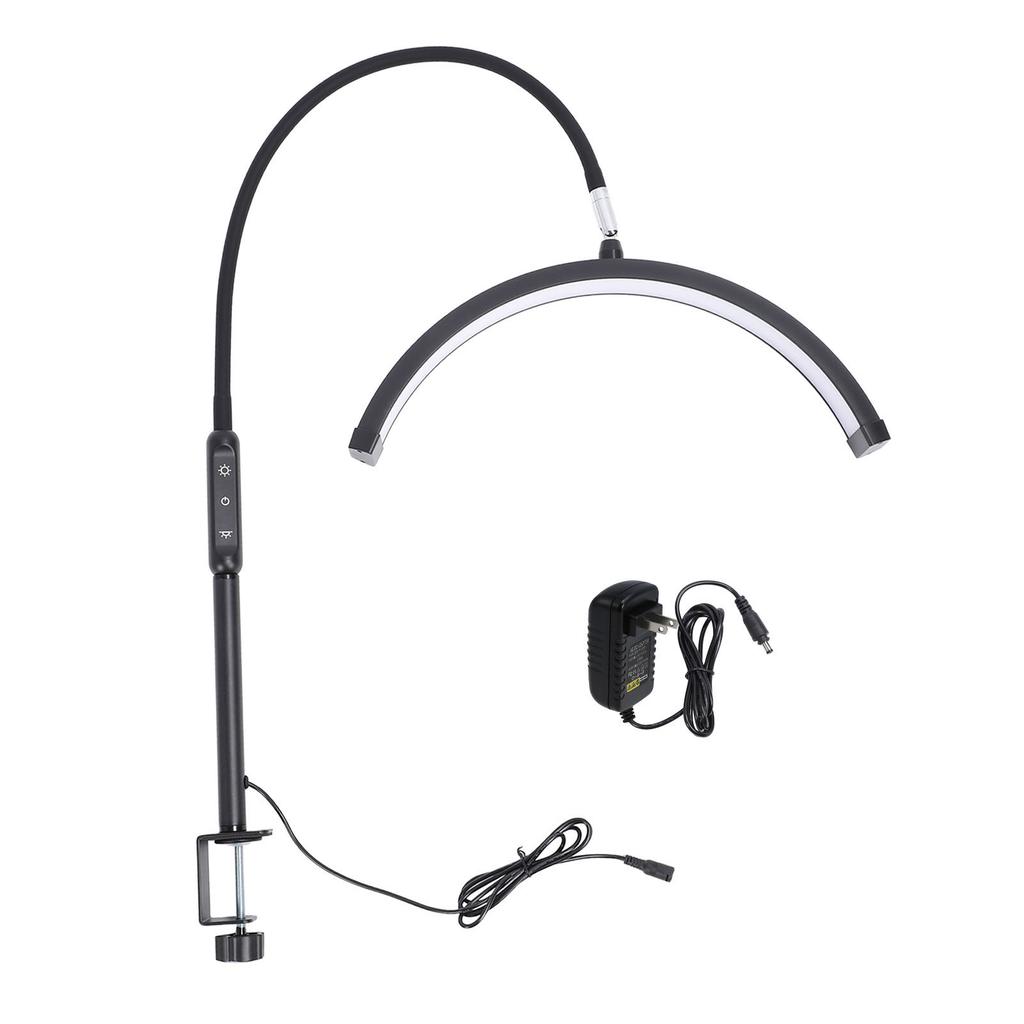 Half Moon Shape Eyelash Lamp Portable LED Beauty Table Nail Desk Lamp with Clamp for Eyelash