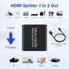 8K@60Hz HDMI Splitter 1x2 4:4:4, 48 Gbps, HDMI 2.1 Splitter 1 in 2 out with Auto, Copy, Adaptive EDID Mode, 4K 120Hz HDMI Duplicator, Dynamic HDR &