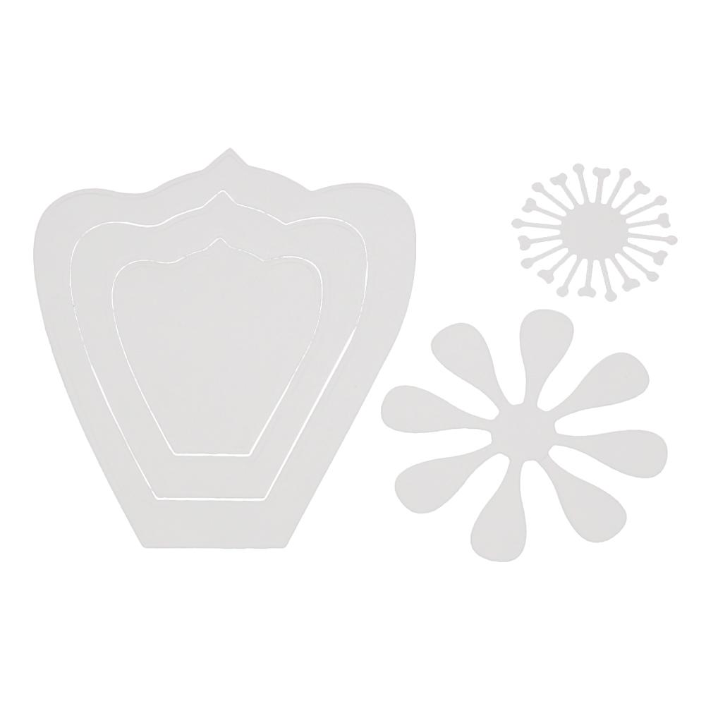 Цветы в цвету рамка металл серебристый трафарет тиснение вырубные штампы для скрапбукинга бумага альбом карты изготовление