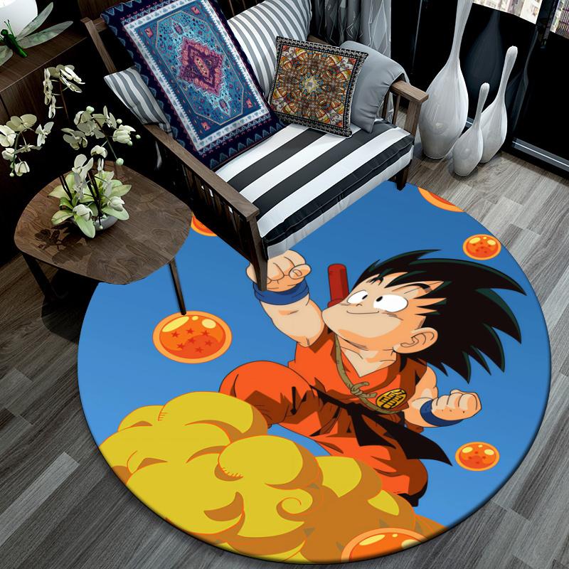 Dragon Ball pattern round rug,Carpet Rug for Living Room Bedroom Playroom ,Non-slip Floor Mat,Holiday Gifts and Birthday Gifts.