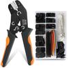 Crimping Pliers Set: 1 Pliers + 1600 Terminals for Electronics, Circuit Boards, Speakers, Load Boards, Home Appliances, Lighting, Industrial Equipment