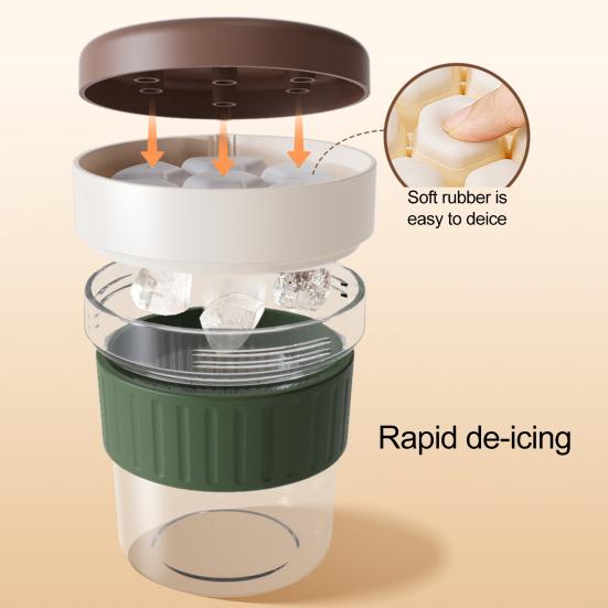 Чашка для холодного заваривания с формочкой для кубиков льда 500 мл, портативная кофейная чашка, простая двойная чашка для приготовления льда на лето