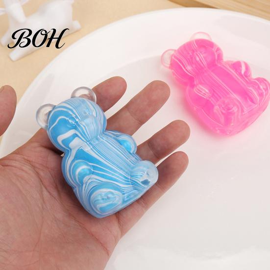 Kawaii Desk Toys for Office Cute Bear Squeeze Toy, Portable Soft TPR Decompression Pinch Squeezing Maltose Texture Sensory Fidget Kids And Adults Safe