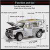 Масштаб 1/24 Jeeps Wrangler Tank 300, литая под давлением модель автомобиля, игрушечный автомобиль с откатным механизмом, звуком и светом для детей, коллекция подарков для мальчиков и девочек