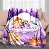 1PC Custom Name Winter Forest Fantasy outdooor Flannel blankets Throw Blanket All-Season Throw Gift Bedspread for Couch, Bed, Camping Holiday Birthday