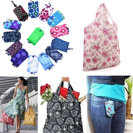 Fashion Foldable Shopping Travel Casual Grocery Storage Bag Tote Pouch Handbag