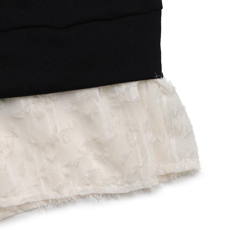 2025 Autumn Cross-border Lapel Two-Piece Lace Trim Top