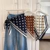New Multi-functional Polka Dot Triangle Scarf Matching Pants Silk Satin Waist Belt Decorative Headscarf