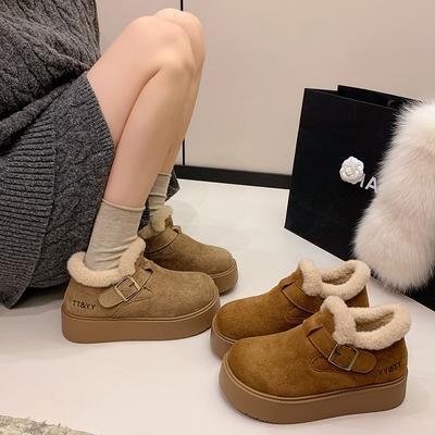 Женские теплые зимние ботинки с толстой подошвой, на платформе, нескользящие, для активного отдыха, тренировок, бега, спортивные хлопковые ботинки, обувь Ле Фу