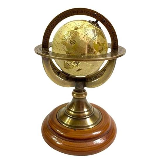 Nautical Brass Table Top Armiliary Marine Sphere World Globe Nautical Table Top Decor