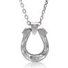 Lionheart Men's Simple Silver Horseshoe Necklace, 925 Sterling Silver with Rhodium Plating, Perfect Gift for Him or Her