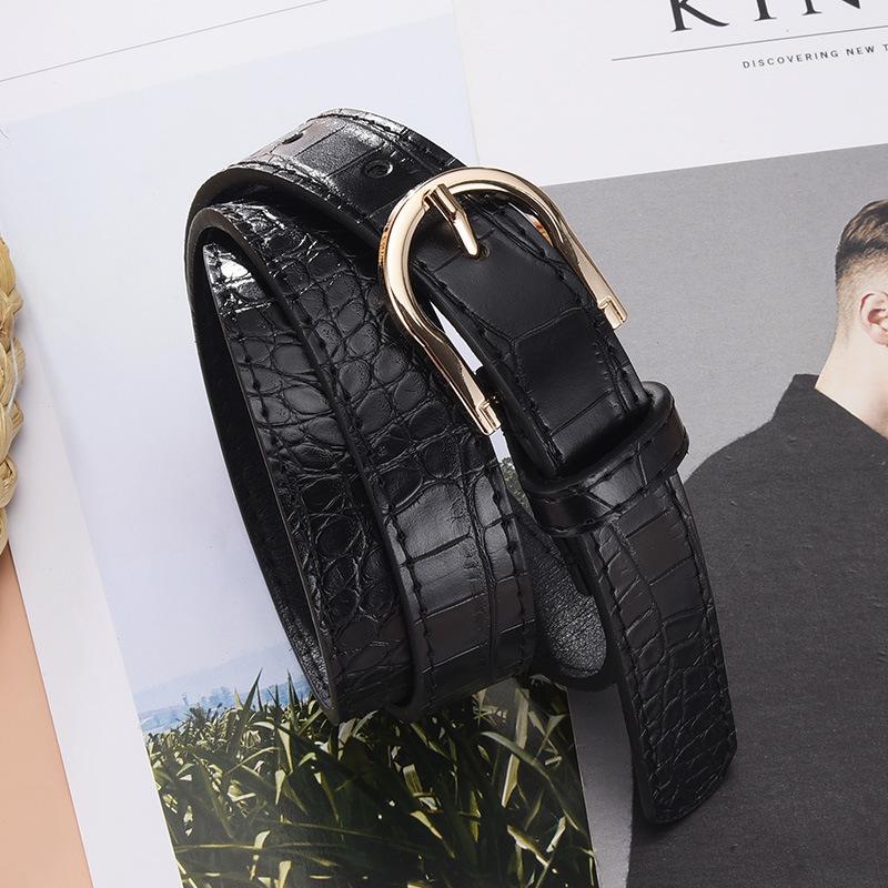 Простой женский ремень с пряжкой, легкий, роскошный, сумасшедший, декоративный, с рисунком из камня, цвет конфеты, тонкий женский ремень