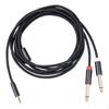 Cable 3.5mm 1/8 Dual 6.35mm 1/4 TS Premium Y Splitter for Mixer Home Stereo