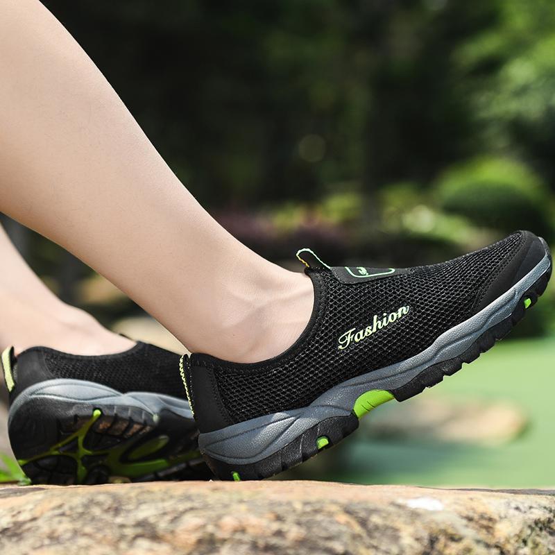 Мода Летняя мода повседневная пляжная обувь мужская сетчатая дышащая обувь на плоской подошве кроссовки удобные кроссовки Zapatos De Hombre Бесплатная доставка