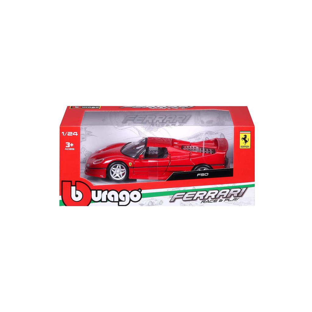 BURAGO Ferrari F50 (Red) 1/24 Scale Diecast Model Car [Imported]