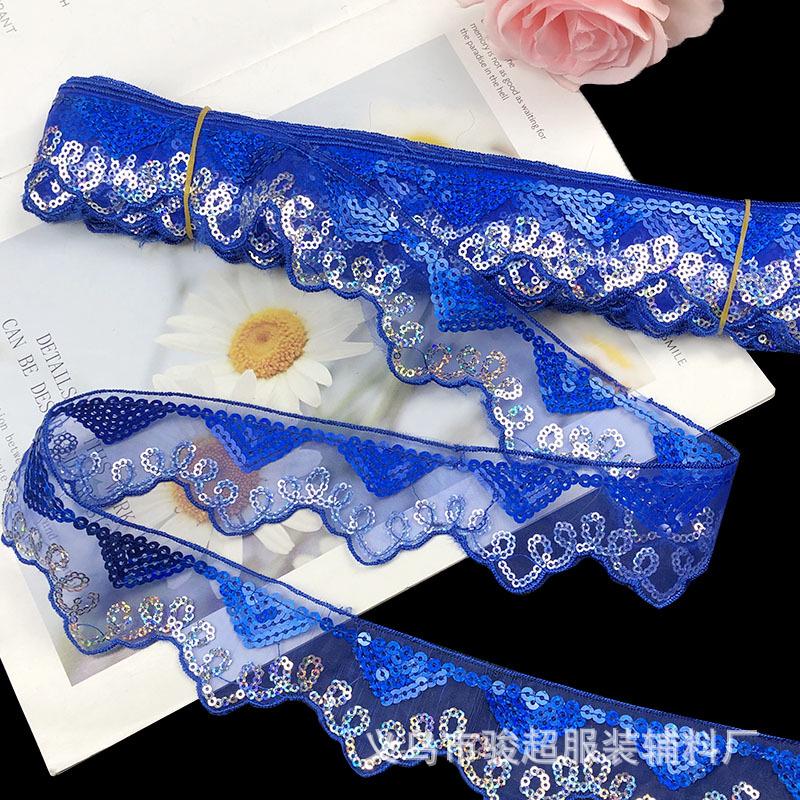 Готовая к использованию сетчатая занавеска с вышивкой пайетками и треугольной кромкой из пайеток