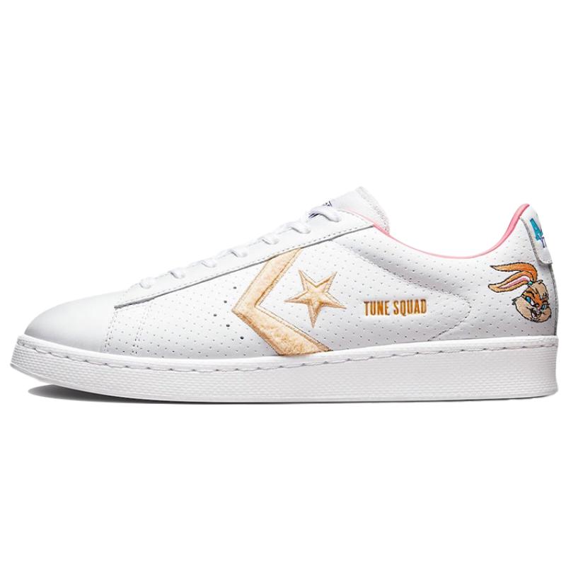 Коллаборация Space Jam x Converse Cons Pro Leather Low "Lola" Air Slam Dunk Низкие кеды унисекс с нескользящей и прочной подошвой Платиновый розовый
