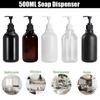 500ML PET Soap Dispenser Refillable Shampoo Conditioner Hands and Dishes Soap Dispenser Bottle for Kitchen Bathroom with Pump Distributor Bottle