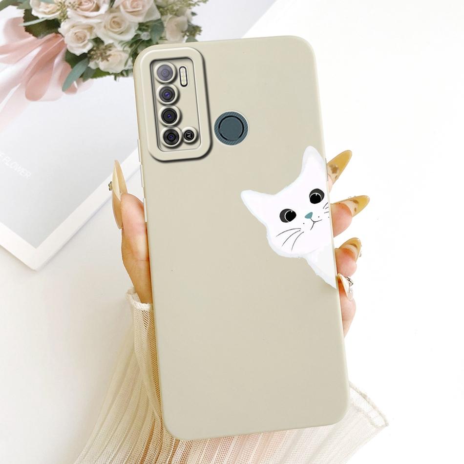 For Tecno Spark Power 2 LC8 Cute Cat Flower Cartoon Phone Case For Tecno Spark Power2 Shockproof Soft Silicone Bumpers