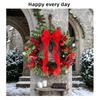 Red Bow Christmas Wreath Decorative Holiday Door Hanging Ornament Home Store Window Display
