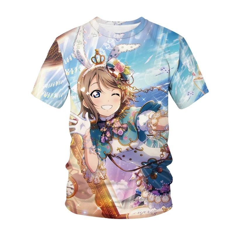 Японский аниме Love Live Tees 3D Print Футболка Косплей мужчины Большие футболки Уличная одежда Футболки Harajuku Y2k Женская одежда