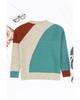 Colorblock Ribbed Trim Round Neck Sweater
