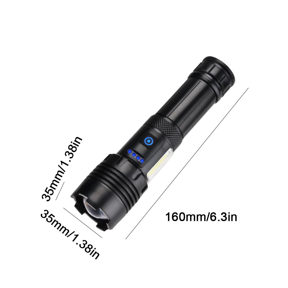 LED Super Bright Torch IPX5 Waterproof Rechargeable Handheld Flashlight Type-C Pocket Flash Light for Camping Hiking Emergencies
