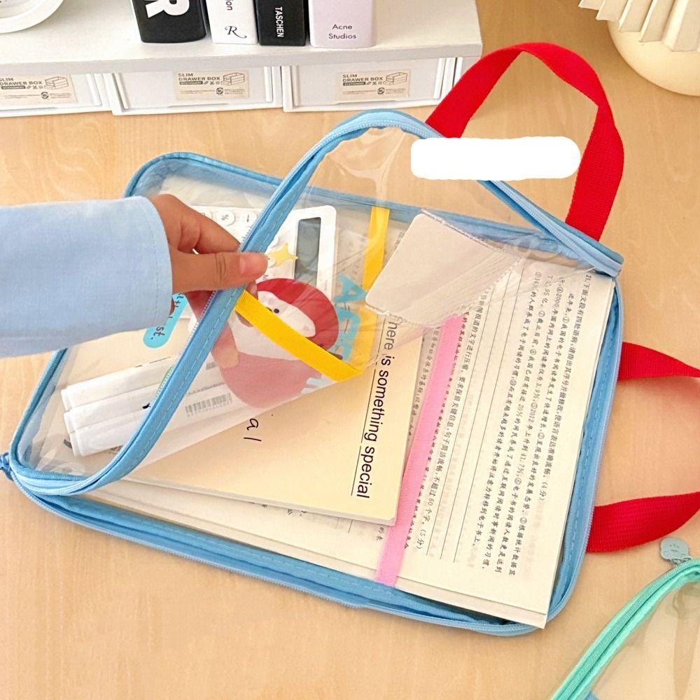 Transparent Test Paper Storage Bag Rabbit File Folder Bag Cartoon File Bag  School Office Supplies