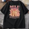 MILF Я Люблю Ноги Футболка Мужская Взрослая Юмор Смешная Прикол Футболка С Круглым Вырезом Футболка С Коротким Рукавом Мужская Одежда Свободная Уличная