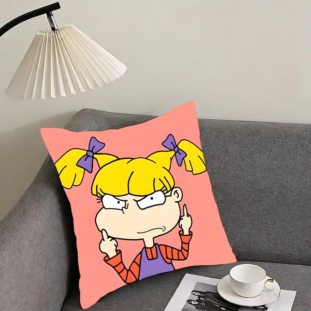 RRugrats Cartoon Cushion Cover Pillowcase Ultra Soft Skin Friendly Fabric Cloud Like Comfort Concealed Zipper
