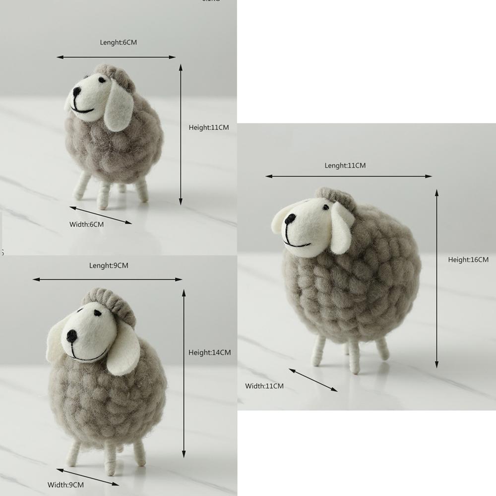 Supplies Miniatures Wool Felt Sheep Home Furnishings Mini Table Ornament Figurines Desktop Decor