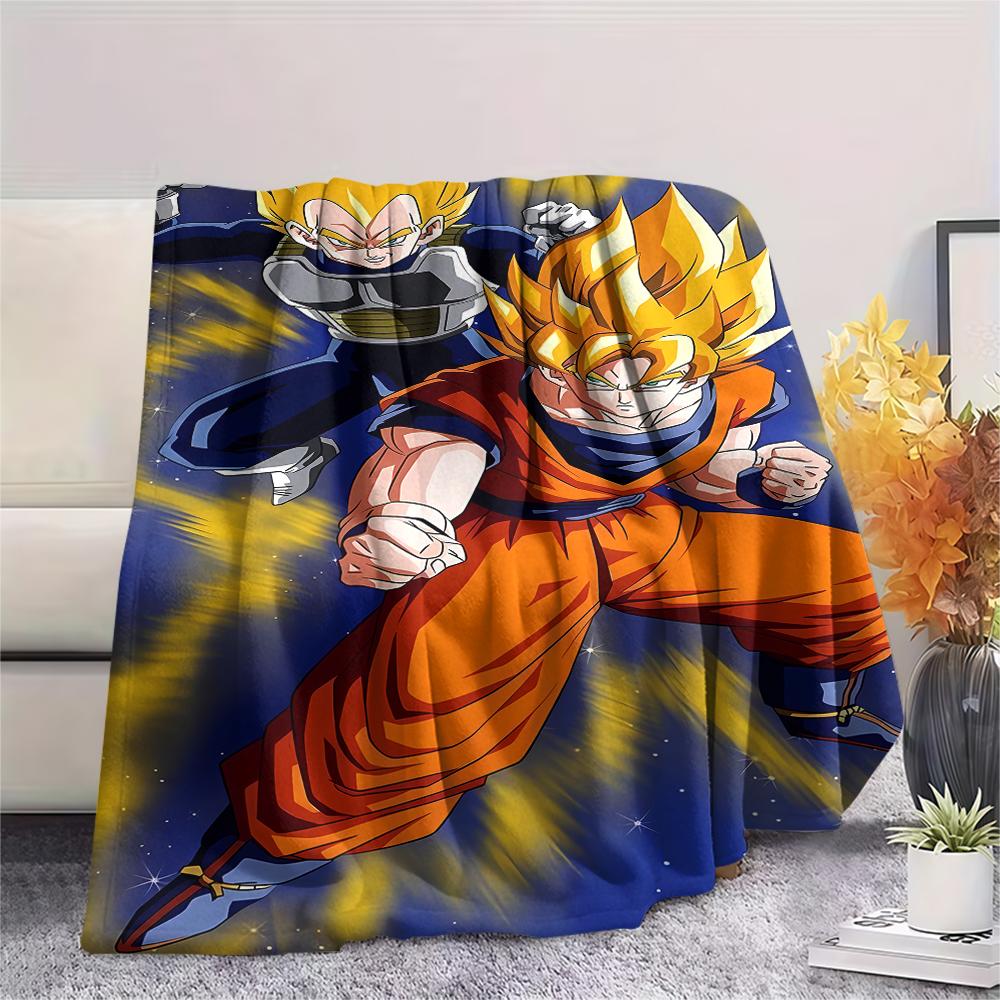 Фланелевое одеяло с принтом персонажей Dragon Ball, Высококачественное, Удобное для всех сезонов, Декор для дома, Тепло и уют, Идеально для рождественских подарков