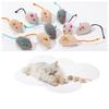 5pcs Rattle Cat Mouse Toys Prefilled Catnip Interactive Kitten Toy Cat Mice Toys Bite Resistance Cat Playing Toy Cat Accessories