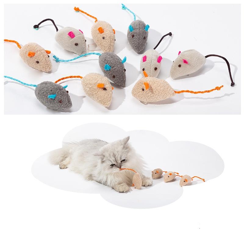 5pcs Rattle Cat Mouse Toys Prefilled Catnip Interactive Kitten Toy Cat Mice Toys Bite Resistance Cat Playing Toy Cat Accessories