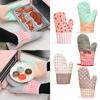 Kitchen Anti-Scalding Heat Resistant Cotton Oven Mitts Non-Slip Insulation Gloves