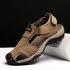Summer Men Sandals Genuine Leather Mens Casual Shoes Outdoor Men Leather Sandals for Men Beach Shoes Roman Shoes Plus Size 38-48