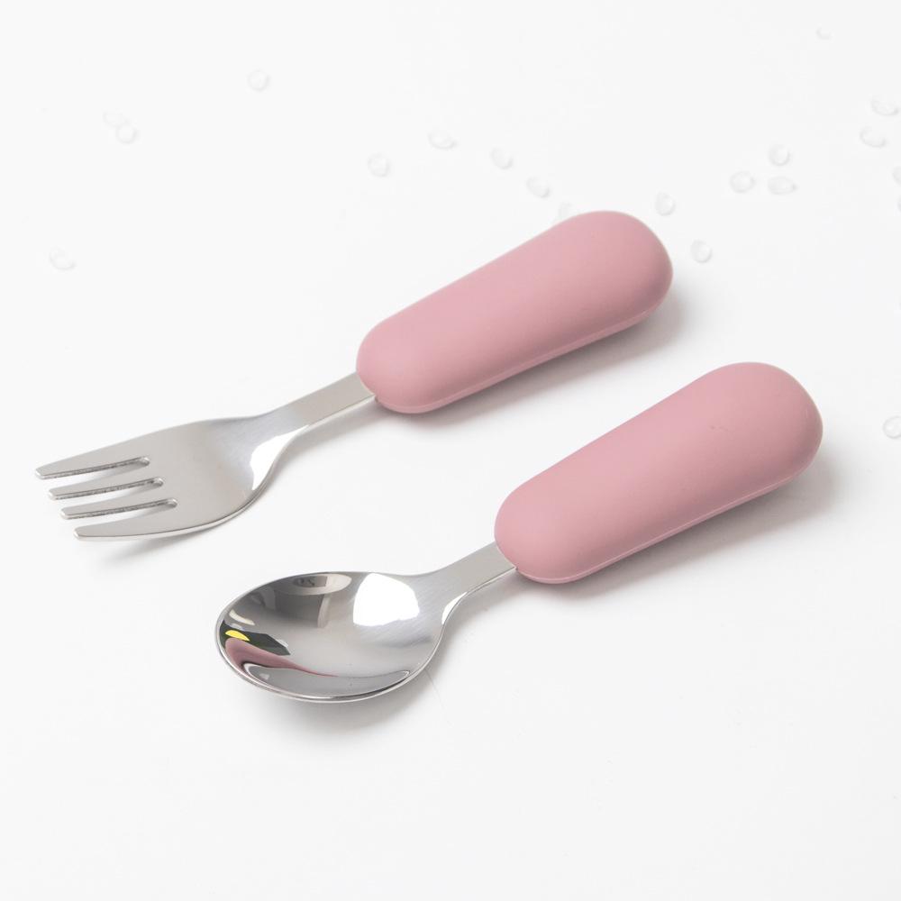 Детский обеденный набор из нержавеющей стали с противоскользящим силиконовым присосом и столовыми приборами