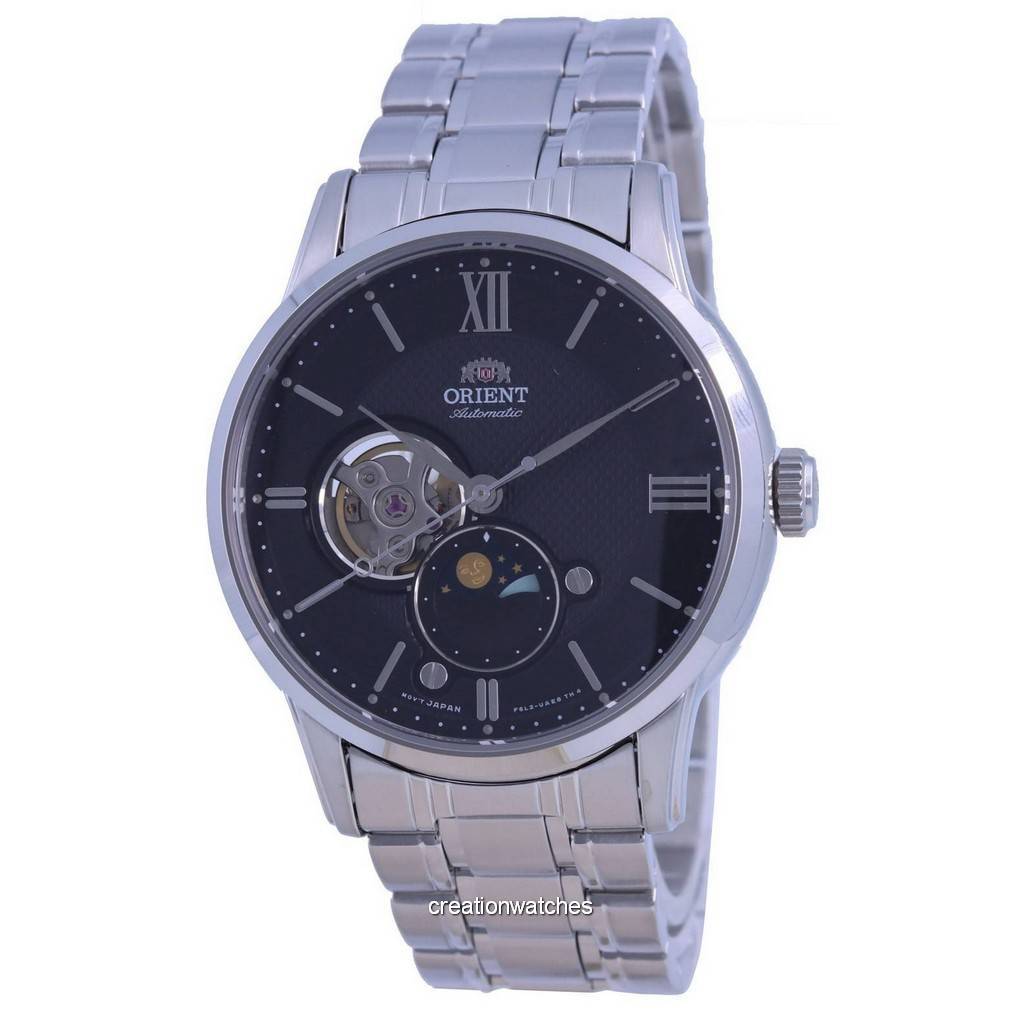 Восстановленные мужские часы Orient Classic Sun & Moon Open Heart Automatic RA-AS0008B10B