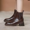 Женские ботильоны Элегантные туфли на высоком каблуке Дизайнерские 2025 Зимние Новые Вечерние ботинки Массивные Челси Платье Женские туфли Mujer