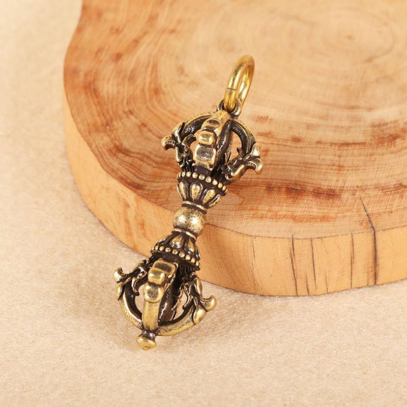 Тибетский буддийский бронзовый пятиниточный орнамент ваджрного ключа ручной работы