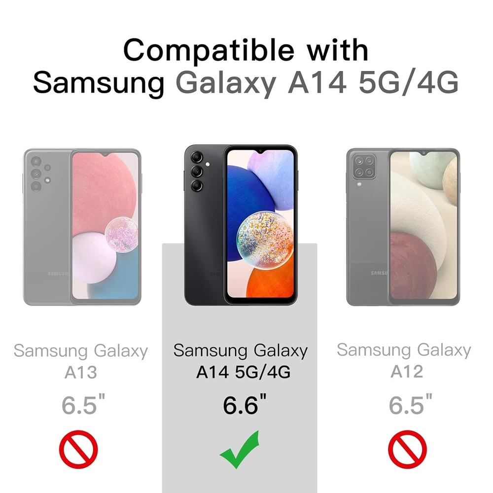 2 шт. пленка из закаленного стекла для Samsung Galaxy A14 5G/4G Защитная пленка для экрана 2.5D дуговые края HD прозрачная против царапин и пузырей
