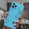 Для Iphone 13 12 11 14 Pro Max 14plus 13mini Чехол Модный Роскошный Популярный Самолеты Карта Мира Путешествия Конфеты Силиконовый Чехол