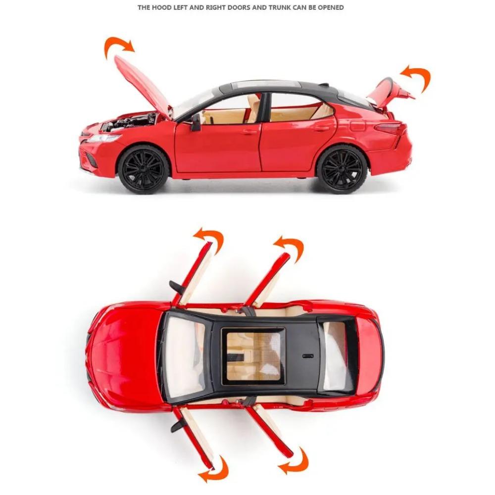 Игрушечная модель автомобиля в масштабе 1/24 Toyota Camry, открывающиеся двери со звуком и светом, образовательная коллекция, подарок ребенку