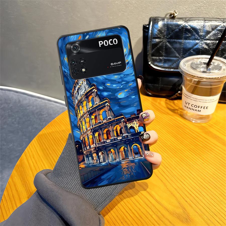 Черный Мягкий Чехол для Телефона для Xiaomi Poco F1 M5 C75 C71 C40 C50 M3 M4 M7 Pro C61 X3 X4 X5 X7 Pro F3 Масляная Живопись Искусство