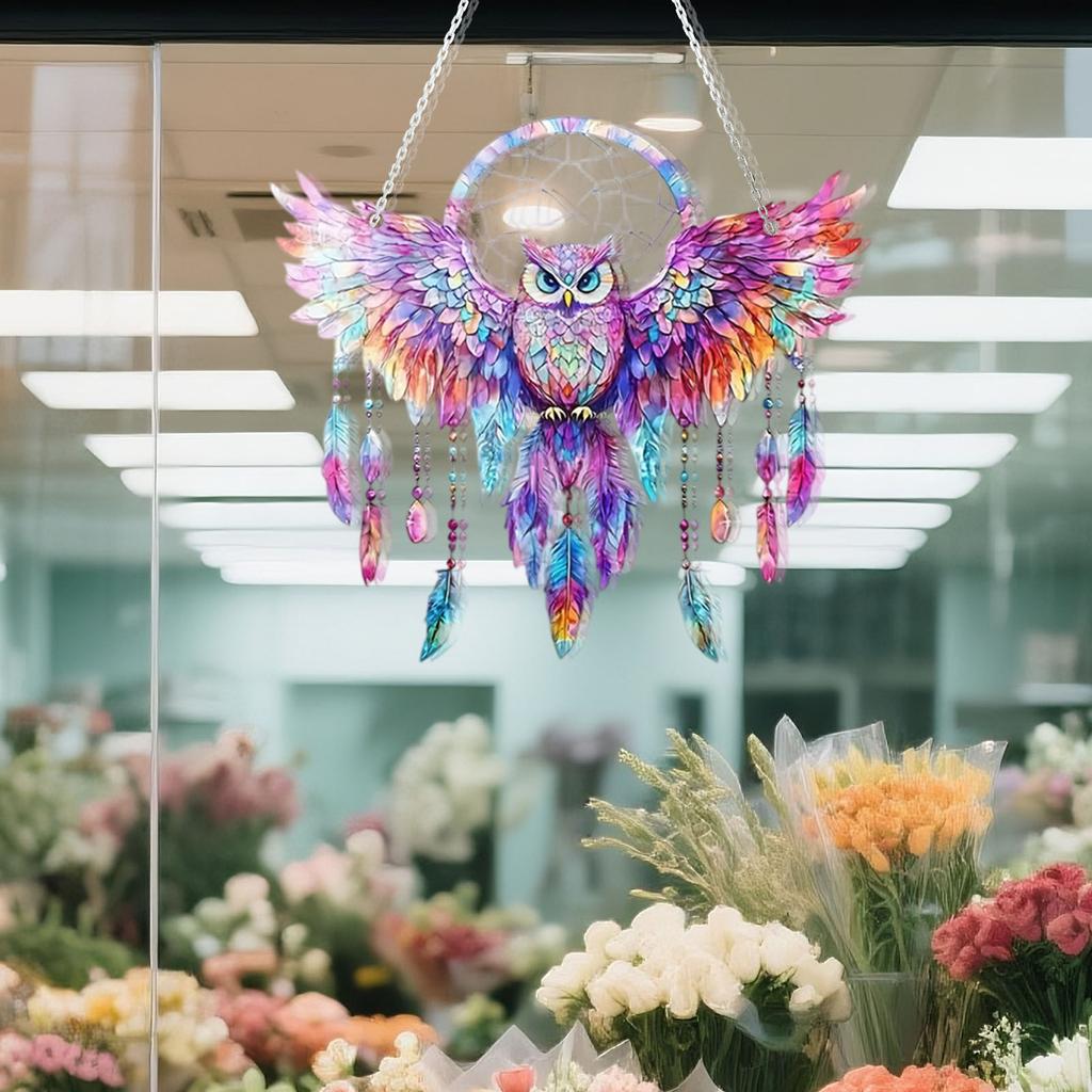 Sky Blue Bird Colorful Art Decoration, Colorful Translucent Pendant Home Decoration (8 Inches)