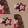 Red Star Bow Hair Clip for Women - New Year Headdress, Cute Bangs & Side Clip Hair Accessory
