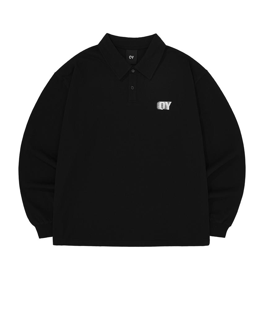 OHY Sporty Logo Collar Long Sleeve - Black