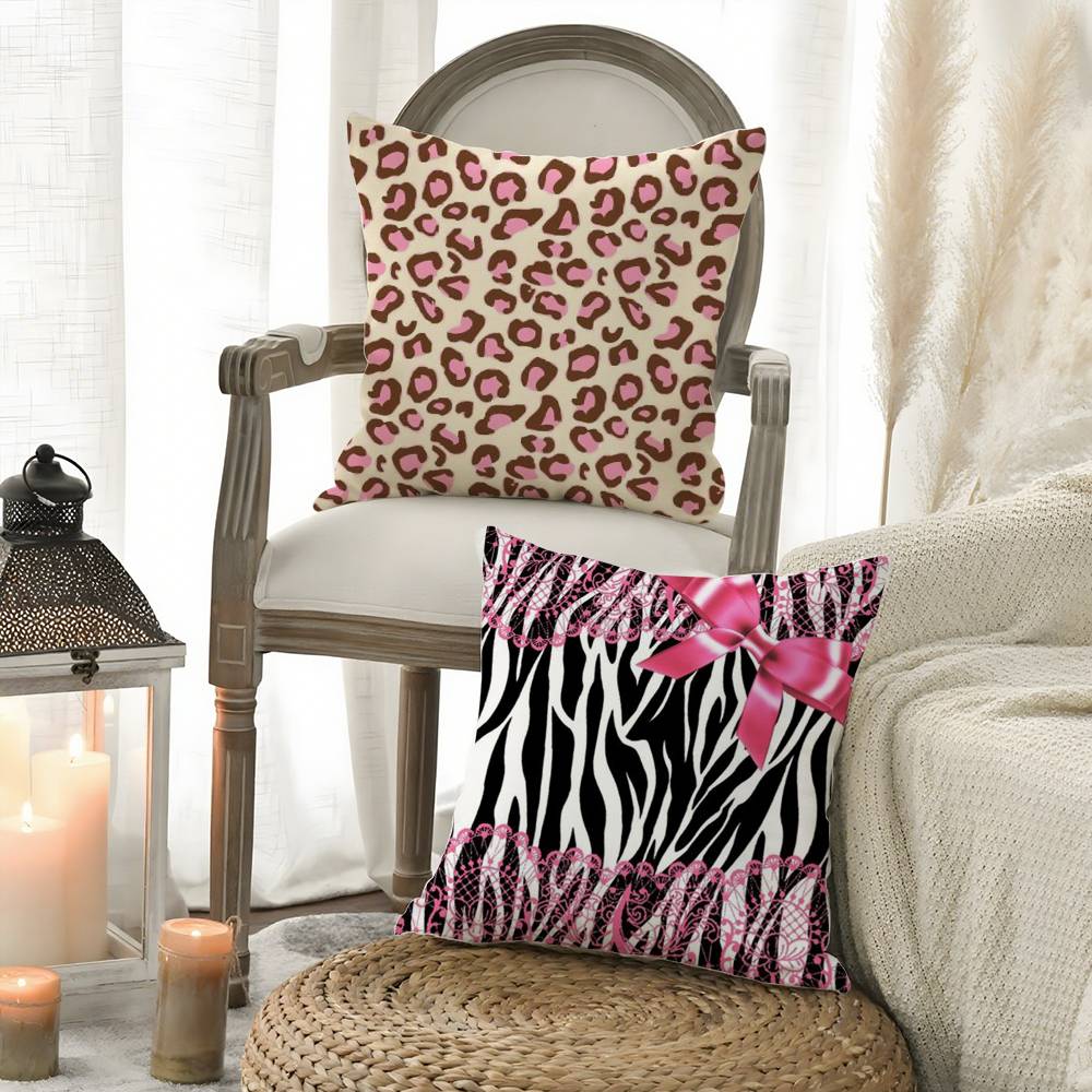 Мода Y2K Леопардовый принт Наволочка Диван Короткий плюш Двусторонняя HD печать Комната Дом Офис Подарок Чехол для подушки